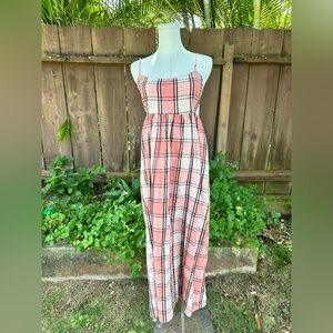 Billabong All DayPlaid Seersucker Midi Sundress Size L